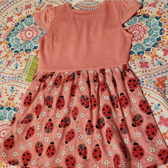 NWT peanut & ollie Toddler Dress Ladybugs/Daisies - Picture 3 of 4
